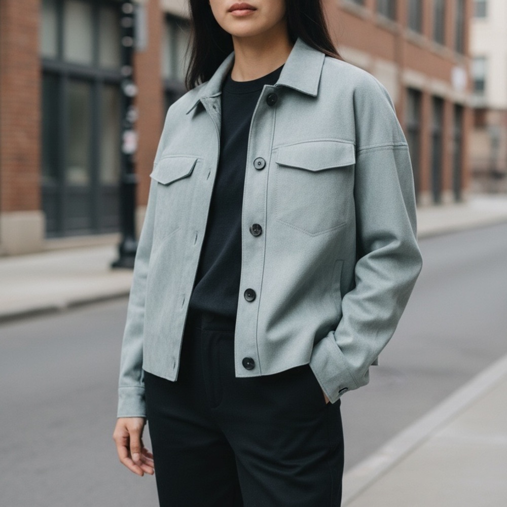 Philosophy Light Blue Utility Jacket Size Small